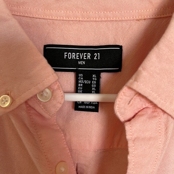 Forever 21 Pink Slim Fit Short Sleeve Button Up Shirt Size XL - Picture 3 of 4